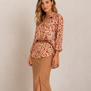 NWT JUDE CONNALLY Hadley Hi-Lo Shirttail Tunic Cheetah Jungle Print S MSRP $228